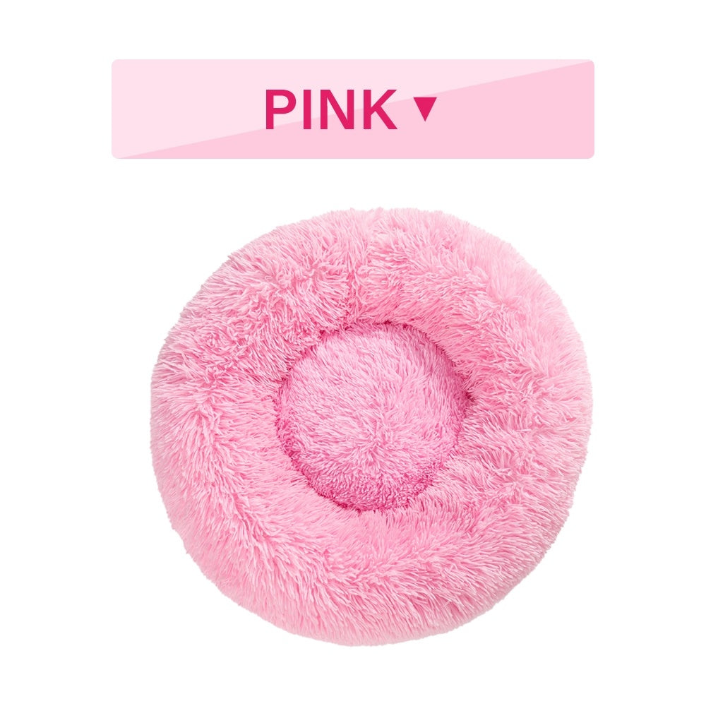 Cuccia per cani Fluffy Donut – Letto per animali domestici caldo, morbido, in peluche lungo – Cuccia per cani e gatti – Tappetino per divano lavabile – Cuccia calmante per cani di taglia piccola e grande