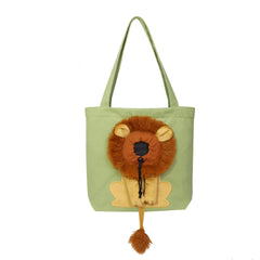 Trasportini Morbidi per Animali Domestici, Design Leone, Borsa Trasportino Portatile Traspirante per Gatti e Cani, Borsa da Viaggio per Animali Domestici con Cerniere di Sicurezza