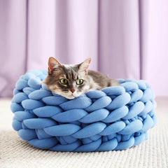 Cuccia per Gatti, Cuscino Morbido in Peluche Lungo, Tappeto Caldo per Animali Domestici, Carino Cuccia per Gatti, Letto Cesto Rotondo Soffice, Tocco Confortevole, Prodotti per Animali Domestici