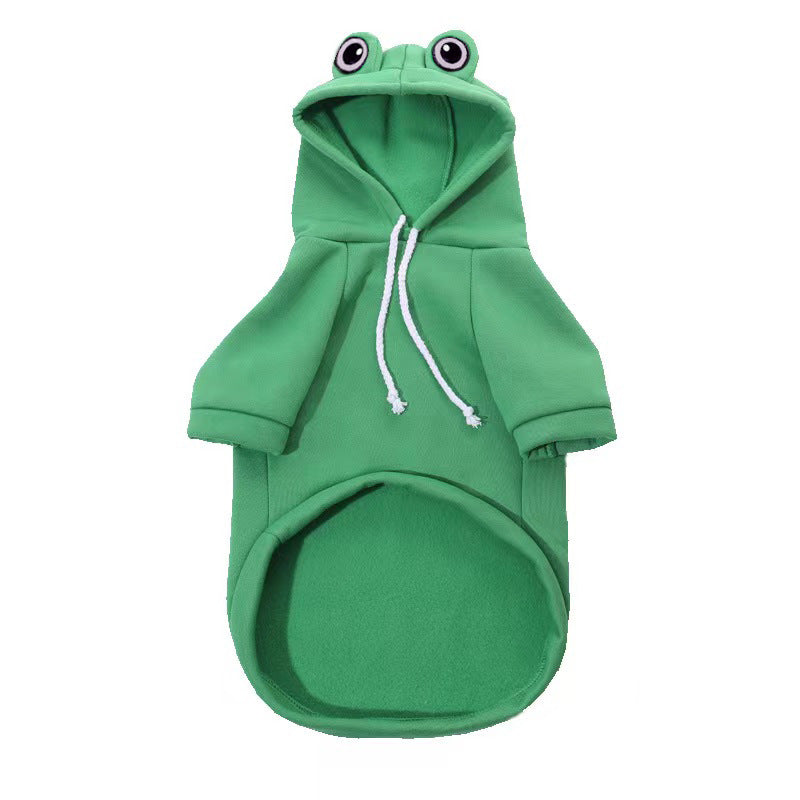 Maglione in pile piccolo medio per cani e gatti con rana, prodotti per animali domestici