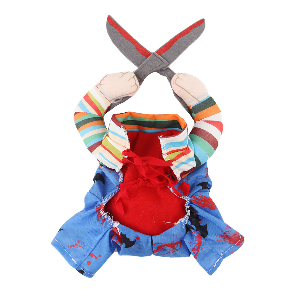 Costume di Halloween per animali domestici, gatto, vestito divertente con spalline regolabili, tuta a forma di forbice, cosplay, vestiti di Halloween e Natale per cani