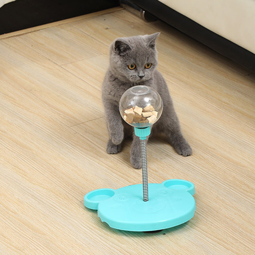 Giocattolo per gatti con erogatore di cibo, palla per animali domestici che distribuisce cibo, giocattolo interattivo oscillante e divertente, distributore di cibo per l'allenamento e il gioco, ciotola rompicapo