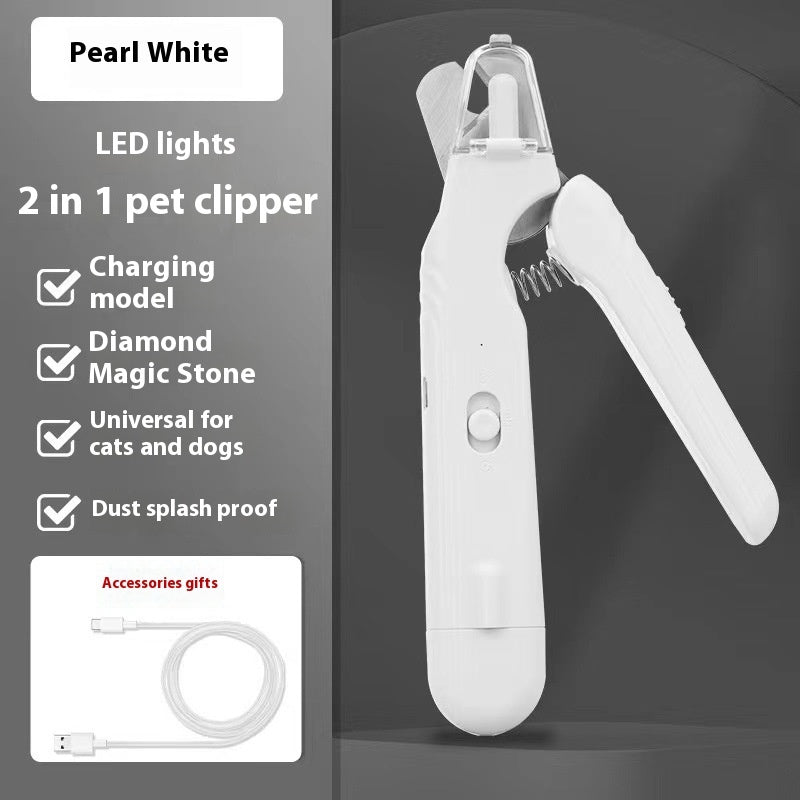 2 in 1 Tagliaunghie per animali domestici con luce LED forbici speciali per linea di sangue per cani e gatti multifunzione tagliaunghie per zampe di animali forniture per animali domestici