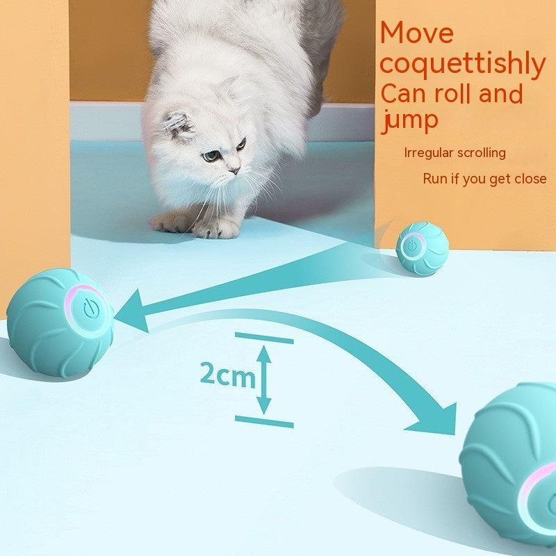Giocattoli intelligenti per gatti: palla rotolante, interattiva per padroni e animali domestici, palla rimbalzante automatica USB, auto-divertente per gattini, palla che salta