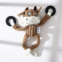 Gioco per Animali Domestici a Forma di Asino Giocattolo da Masticare in Corduroy per Cani Cuccioli con Squeak Morbido Osso di Peluche Gioco Molare per Cani Gioco per Addestramento Cani