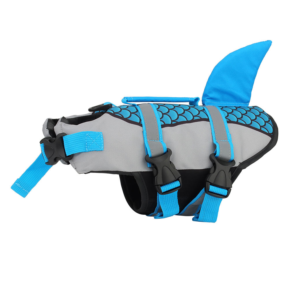 Giacca di salvataggio per cani da nuoto, gilet, vestiti, giubbotto di salvataggio, collare, pettorina, animali domestici, nuoto, costumi da bagno estivi, squame di squalo, prodotti per animali domestici