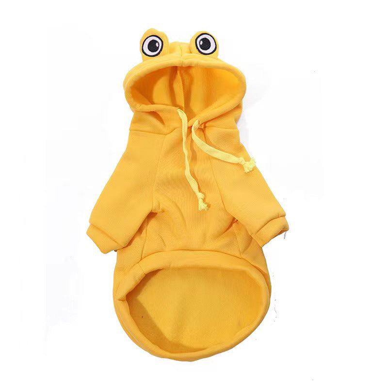 Maglione in pile piccolo medio per cani e gatti con rana, prodotti per animali domestici