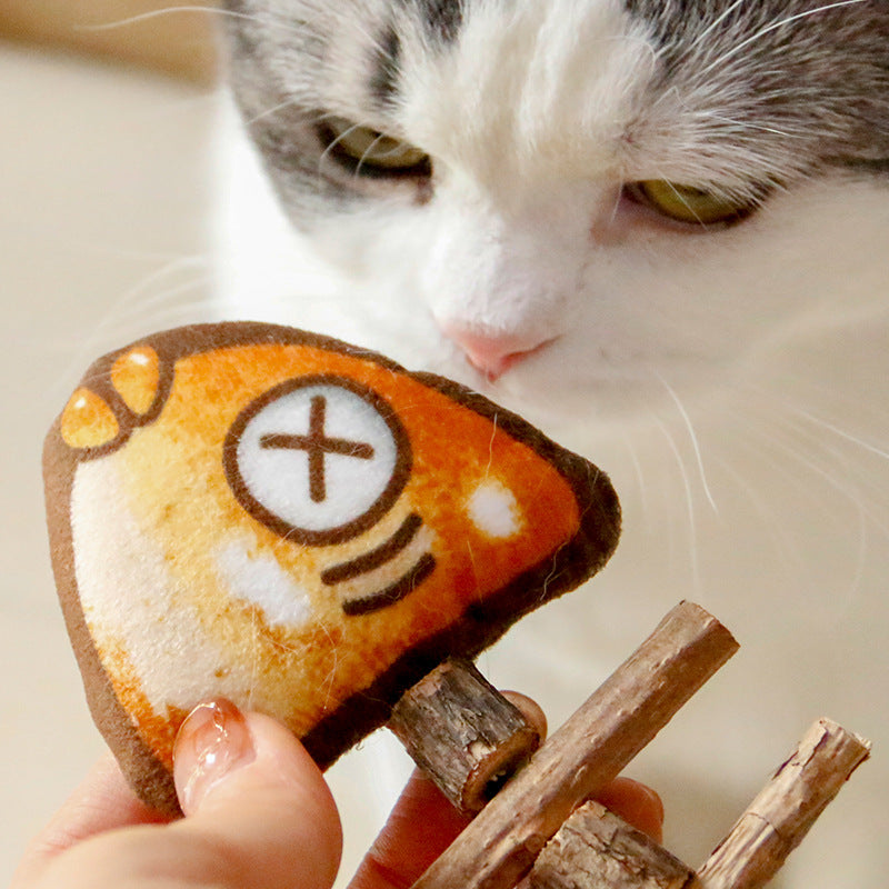 Prodotti per animali domestici: Gioco molare in legno a simulazione di spina di pesce per gatti
