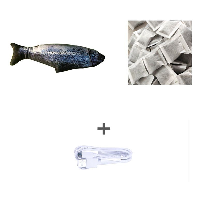 Versione senza erba gatta - Simulazione di pesce elettrico saltellante Giocattolo pesce elettrico