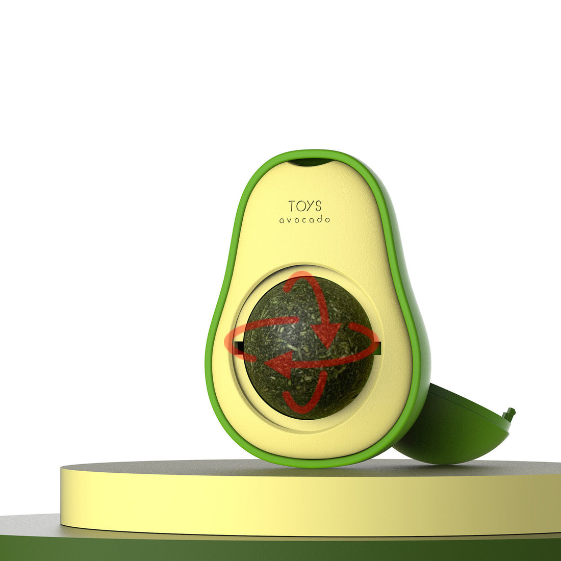 Giocattolo multifunzionale Catnip Menta Gatto Avocado Girevole a 360 gradi, autoriparante, per animali domestici