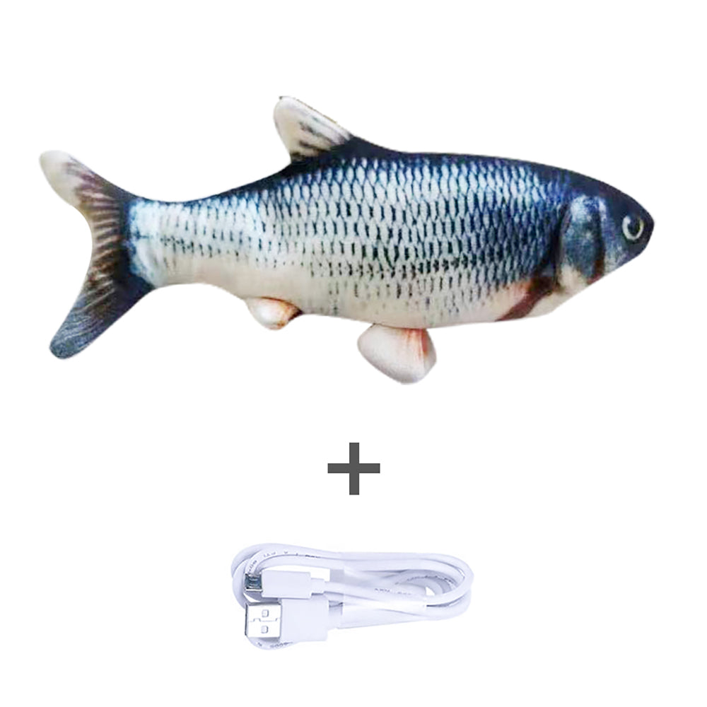 Versione senza erba gatta - Simulazione di pesce elettrico saltellante Giocattolo pesce elettrico