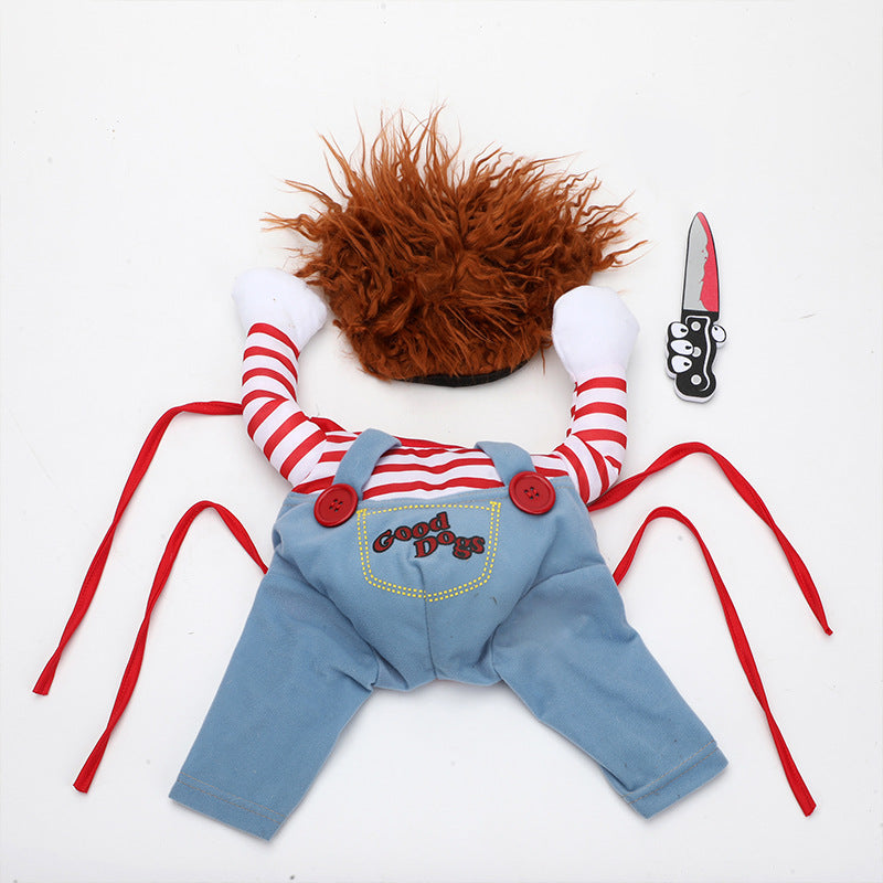 Costume di Halloween per animali domestici, abiti divertenti per cani, costume da cosplay regolabile per cani, costume spaventoso per feste e raduni