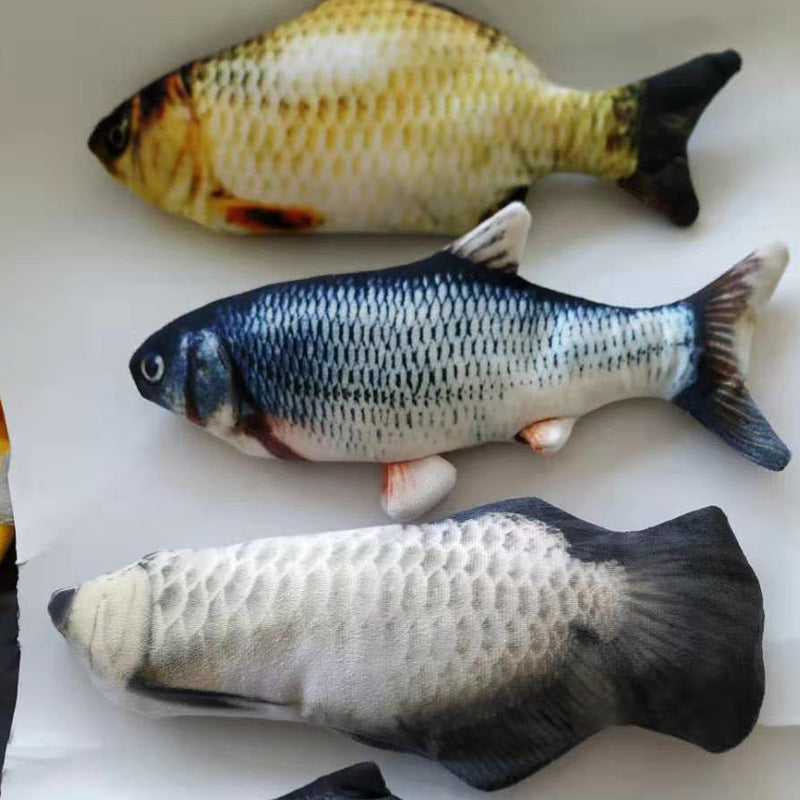 Versione senza erba gatta - Simulazione di pesce elettrico saltellante Giocattolo pesce elettrico