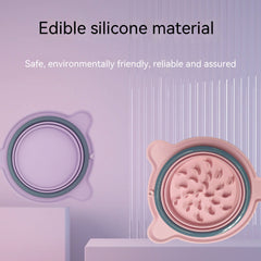 Ciotole doppie portatili in silicone per cibo per cani Ciotola pieghevole antiscivolo per gatti Ciotola anti-soffocamento da viaggio per animali domestici da esterno