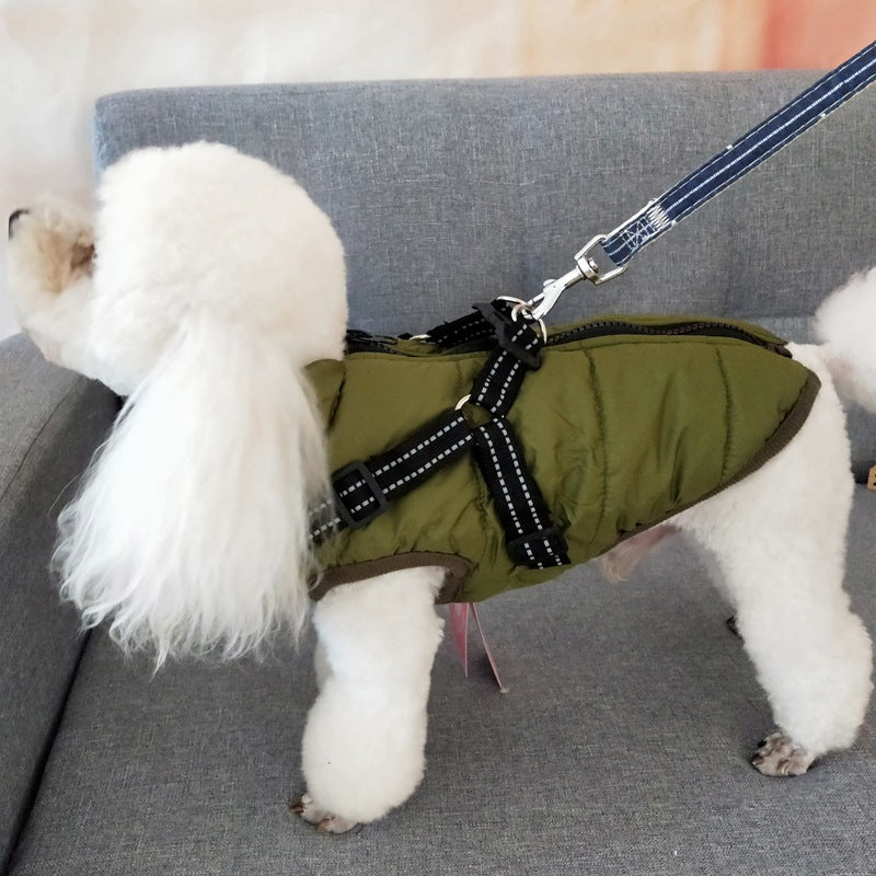 Vestiti Impermeabili per Cani Cappotto Invernale per Cani con Imbracatura Abbigliamento Caldo per Animali Domestici Giacca per Cani di Taglia Grande Cappotto Chihuahua Labrador Costume