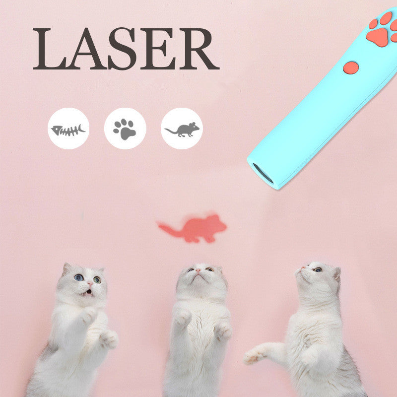 Divertente giocattolo per animali domestici a forma di bacchetta con LED laser e telecomando