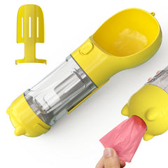 Borraccia Portatile 3 in 1 per Cani con Ciotola per Acqua, Dispenser di Sacchetti Igenici per Rifiuti e Borraccia per Animali Domestici, per Viaggi all'Aperto