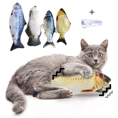 Versione senza erba gatta - Simulazione di pesce elettrico saltellante Giocattolo pesce elettrico