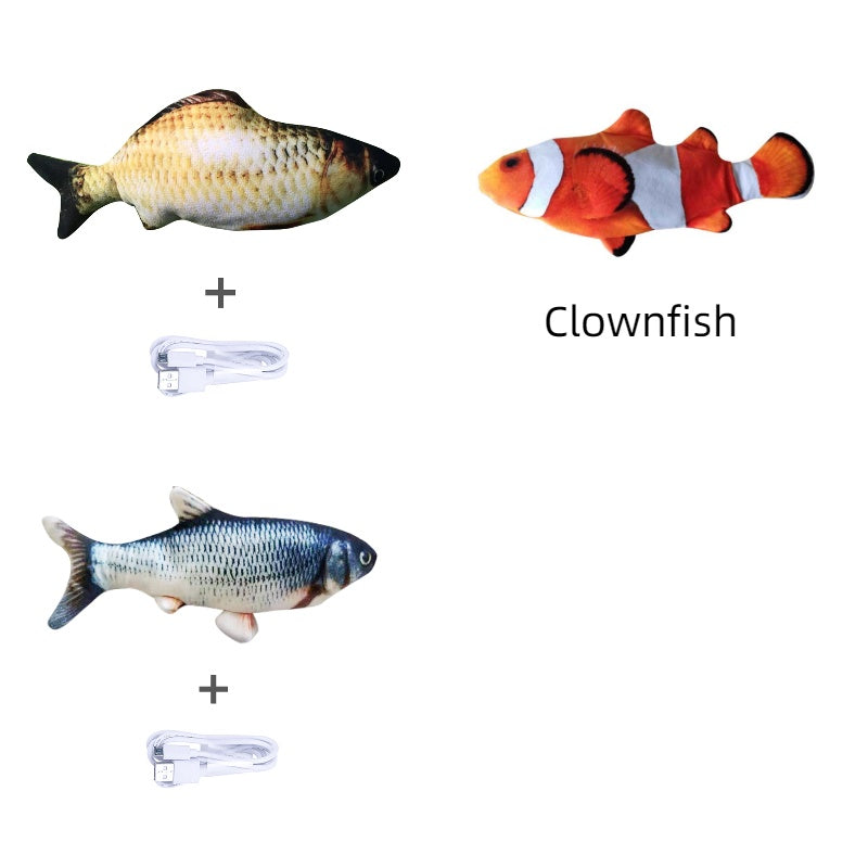 Versione senza erba gatta - Simulazione di pesce elettrico saltellante Giocattolo pesce elettrico