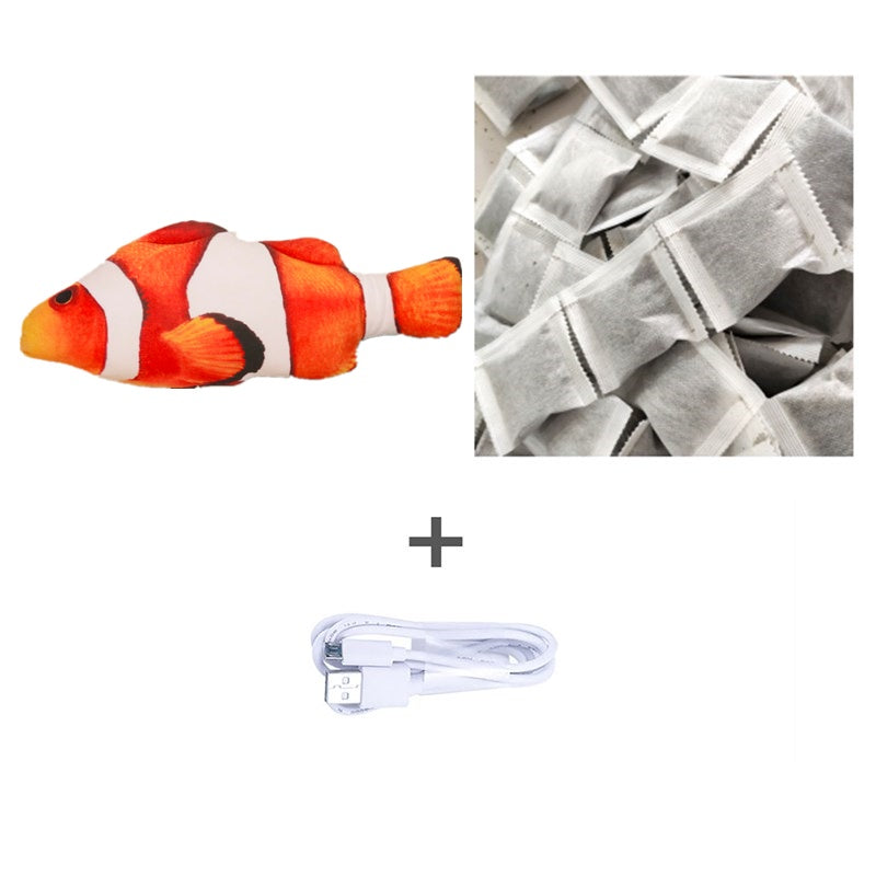 Versione senza erba gatta - Simulazione di pesce elettrico saltellante Giocattolo pesce elettrico