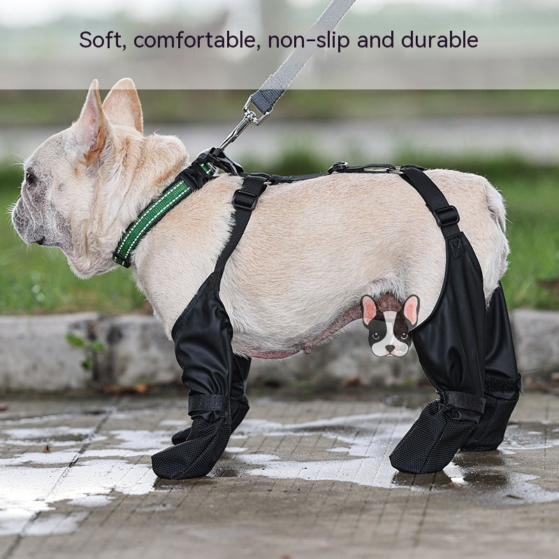 Scarpe impermeabili per cani Stivali regolabili per cani Scarpe traspiranti per animali domestici per passeggiate all'aperto Scarpe morbide per cani francesi Protezione zampe per animali domestici Prodotti per animali domestici