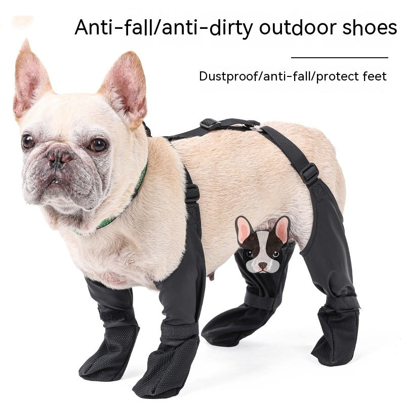 Scarpe impermeabili per cani Stivali regolabili per cani Scarpe traspiranti per animali domestici per passeggiate all'aperto Scarpe morbide per cani francesi Protezione zampe per animali domestici Prodotti per animali domestici
