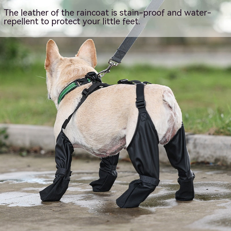 Scarpe impermeabili per cani Stivali regolabili per cani Scarpe traspiranti per animali domestici per passeggiate all'aperto Scarpe morbide per cani francesi Protezione zampe per animali domestici Prodotti per animali domestici