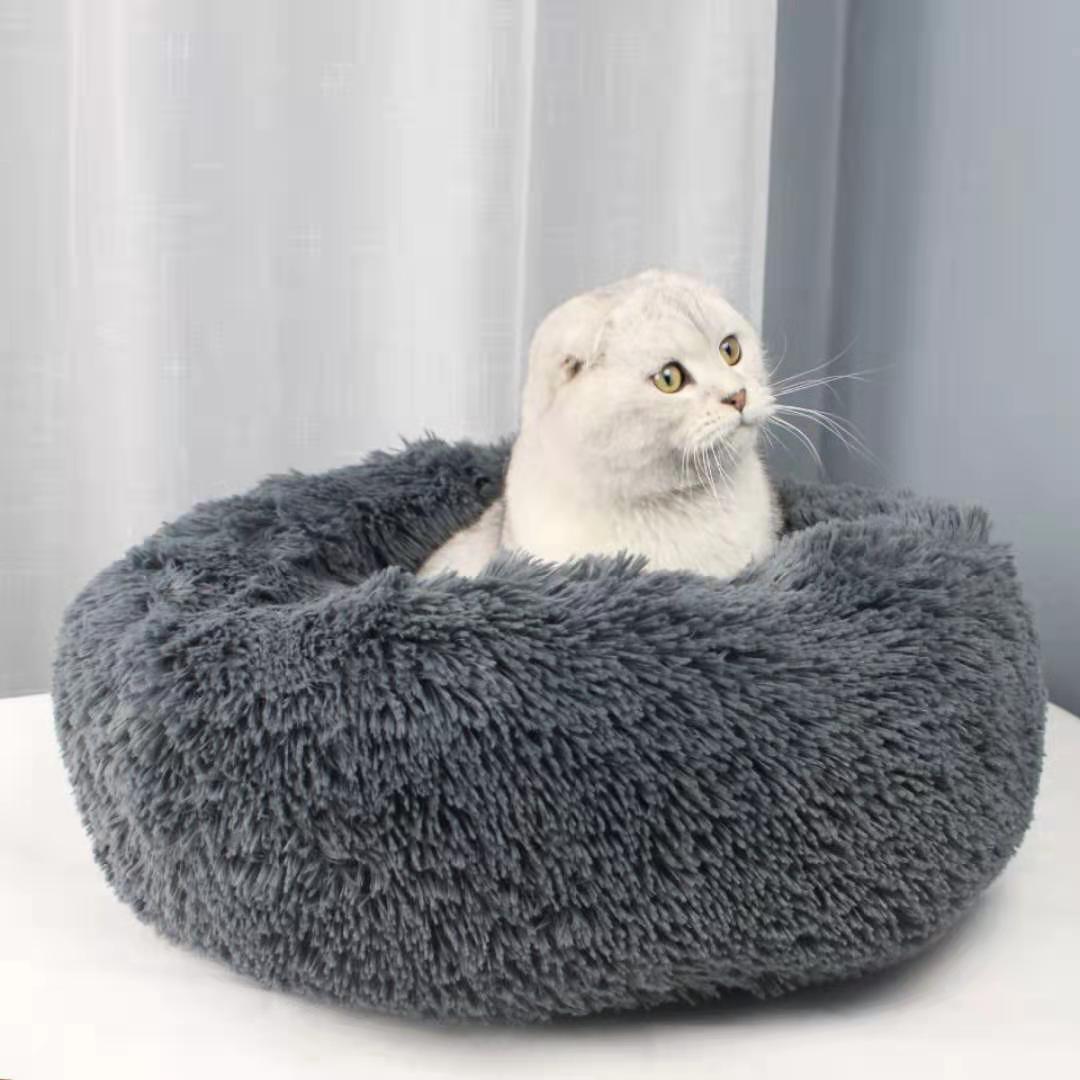 Cuccia rotonda lavabile in peluche