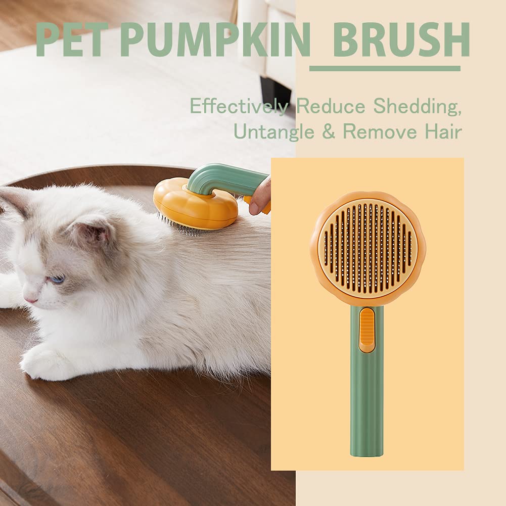 Spazzola Autosoluzione per Cani Gatti Cuccioli Conigli, Strumento per la Cura del Pelo che Rimuove Delicatamente il Sottopelo Sciolto e i Nodi