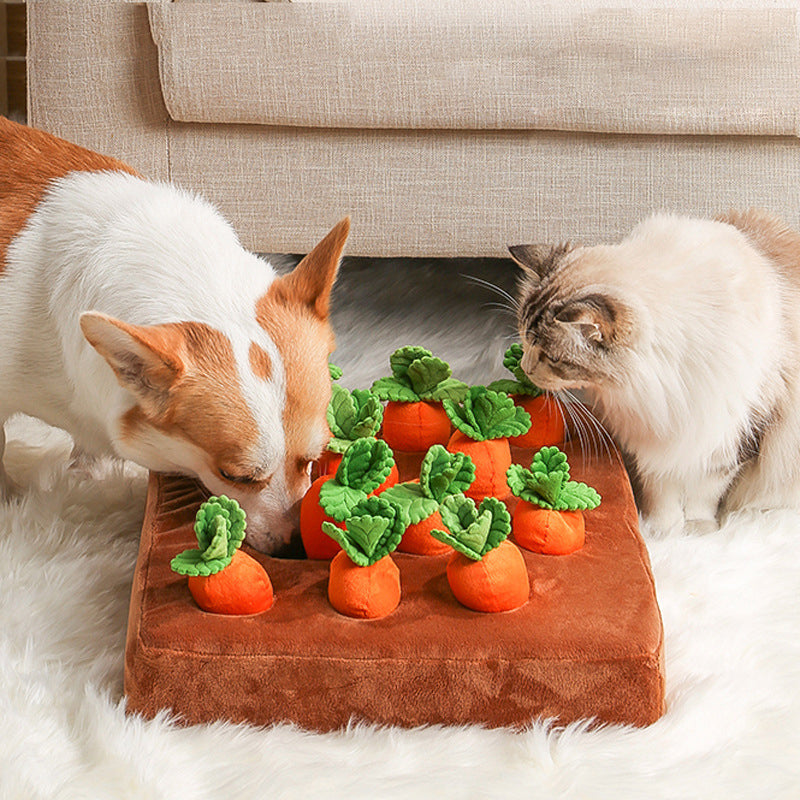 Giocattolo per cani da compagnia Carota Peluche Giocattolo da masticare vegetale per cani Tappeto annusatoio per cani e gatti Giocattolo da masticare resistente per cuccioli Accessori per cani