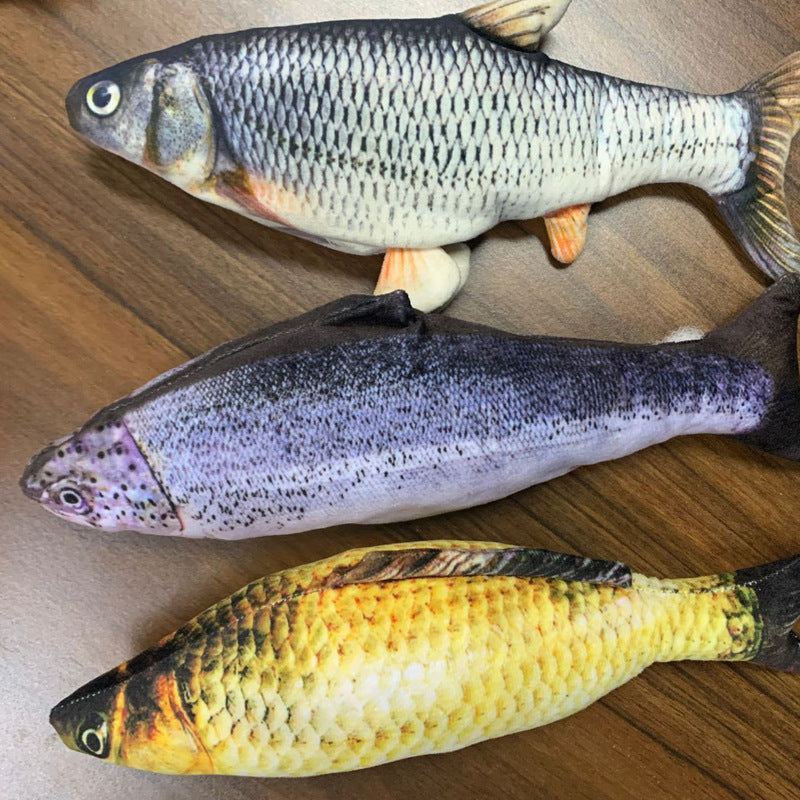 Versione senza erba gatta - Simulazione di pesce elettrico saltellante Giocattolo pesce elettrico