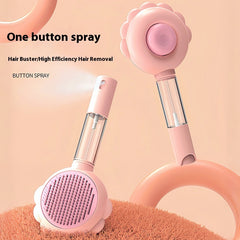Spazzola per cani autopulente 2 in 1 con spray, pettini per la rimozione dei peli per animali domestici, spazzola per peli fluttuanti, prodotti per la toelettatura degli animali domestici