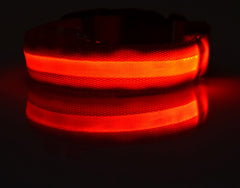 Collare luminoso a LED in nylon per animali domestici, sicurezza notturna, lampeggiante, che si illumina al buio, per cani e gatti, regolabile, forniture per animali domestici