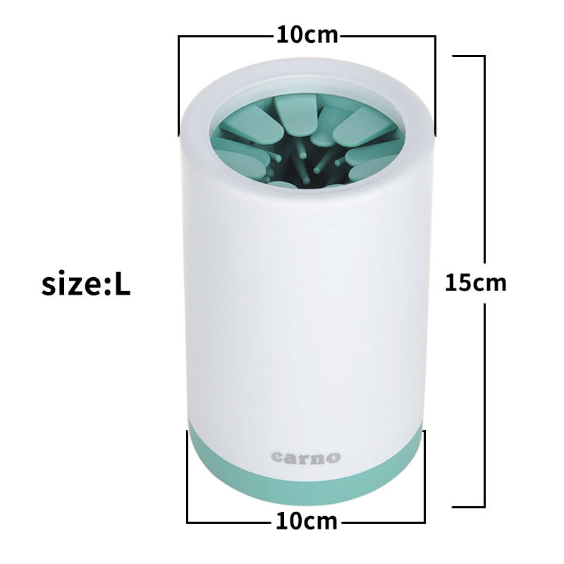 Tazza portatile per pulizia zampe di animali domestici con pettine in silicone morbido
