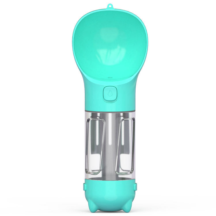 Borraccia Portatile 3 in 1 per Cani con Ciotola per Acqua, Dispenser di Sacchetti Igenici per Rifiuti e Borraccia per Animali Domestici, per Viaggi all'Aperto