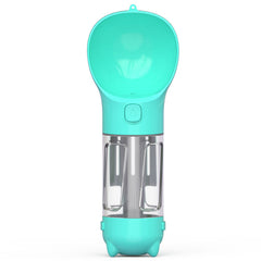 Borraccia Portatile 3 in 1 per Cani con Ciotola per Acqua, Dispenser di Sacchetti Igenici per Rifiuti e Borraccia per Animali Domestici, per Viaggi all'Aperto