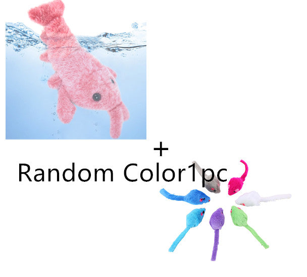 Giocattolo per Animali Domestici Gamberetto Elettrico Saltellante Ricarica USB Simulazione Aragosta Divertente Gatto Peluche Giocattolo per Animali Domestici