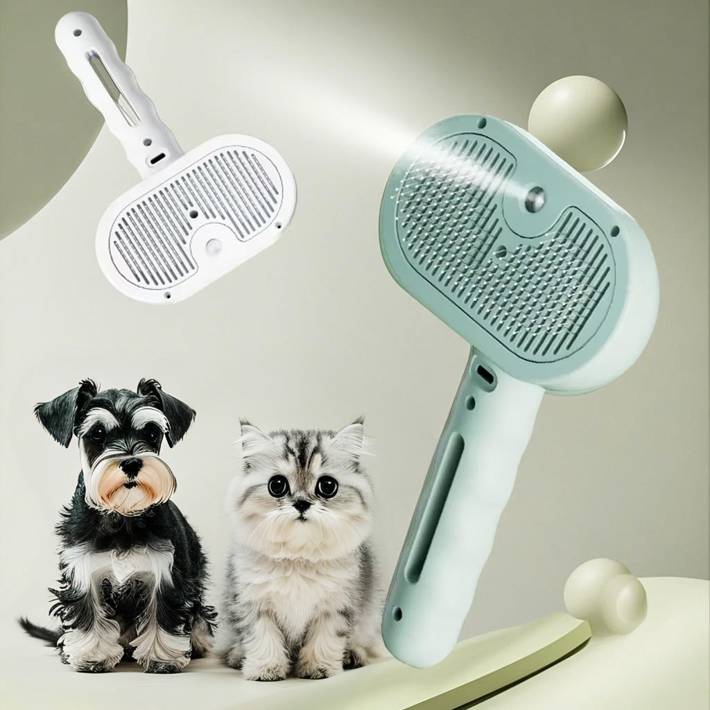Pettine spray per animali domestici Rimuovi peli di animali domestici Spazzola per la pulizia Strumenti per la toelettatura di cani e gatti Pettine umidificatore con nebulizzatore d'acqua Forniture per animali domestici