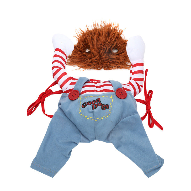 Costume di Halloween per animali domestici, abiti divertenti per cani, costume da cosplay regolabile per cani, costume spaventoso per feste e raduni