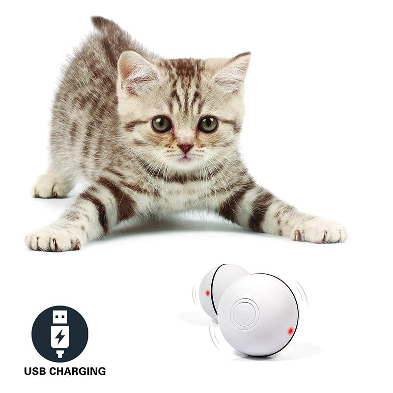 Palla Giocattolo Elettronica Rotolante per Gatti con Laser LED