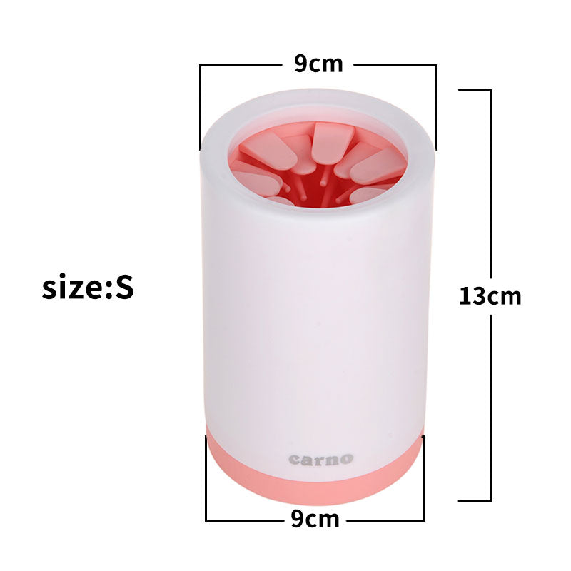 Tazza portatile per pulizia zampe di animali domestici con pettine in silicone morbido