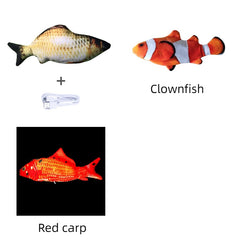 Versione senza erba gatta - Simulazione di pesce elettrico saltellante Giocattolo pesce elettrico