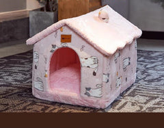 Cuccia Pieghevole per Cani Letto per Gatti Invernale Villa per Cani Cuccia Rimovibile Nido Caldo Grotta Chiusa Divano Forniture per Animali Domestici