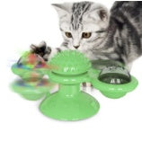 Gatto Girevole Mulino a Vento Giocattoli Multifunzione Dispositivo per Grattarsi Prurito Giocattolo per Pulizia Denti