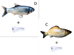 Versione senza erba gatta - Simulazione di pesce elettrico saltellante Giocattolo pesce elettrico