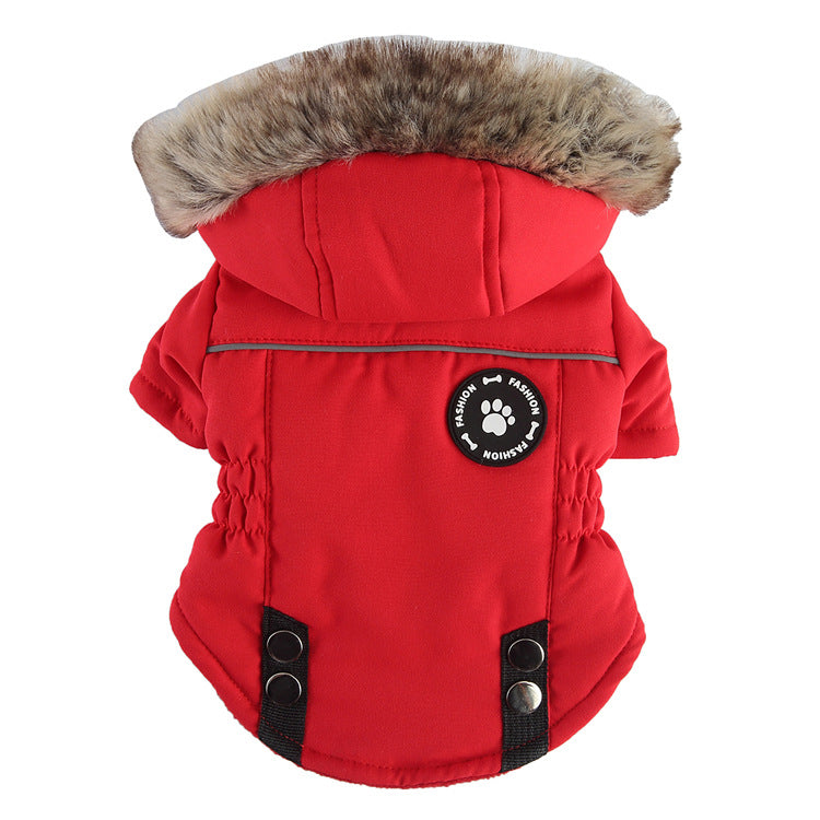 Vestito per cani in cotone invernale con cerniera, forniture per animali domestici