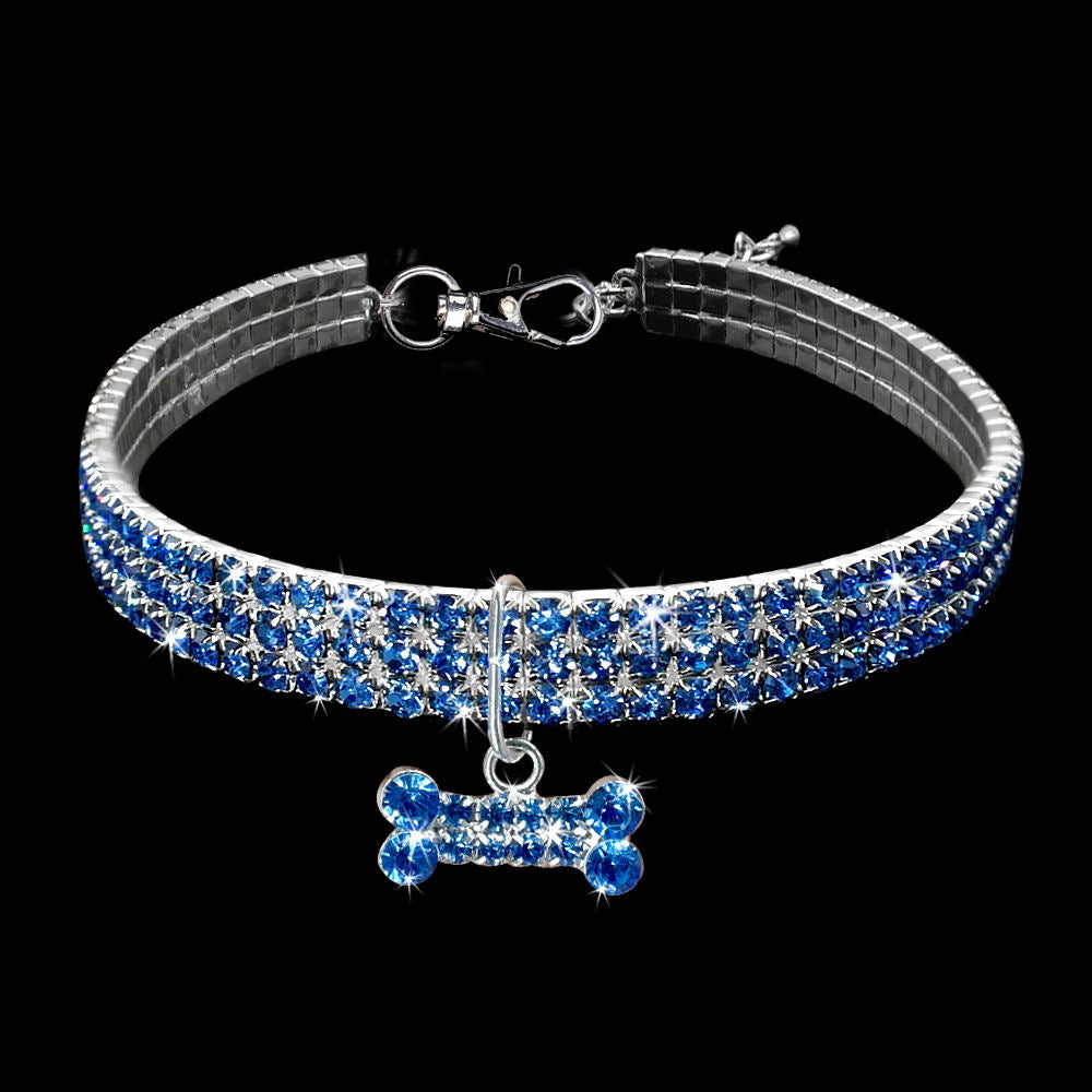 Collare per cani con strass, collare di cristallo per cuccioli Chihuahua, guinzaglio per cani di piccola taglia e gatti