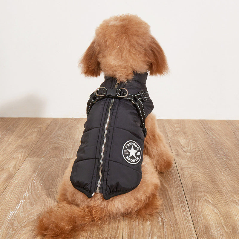Vestiti imbottiti in cotone per cani, caldi, foderati in pile, spessi, riflettenti, con bretelle