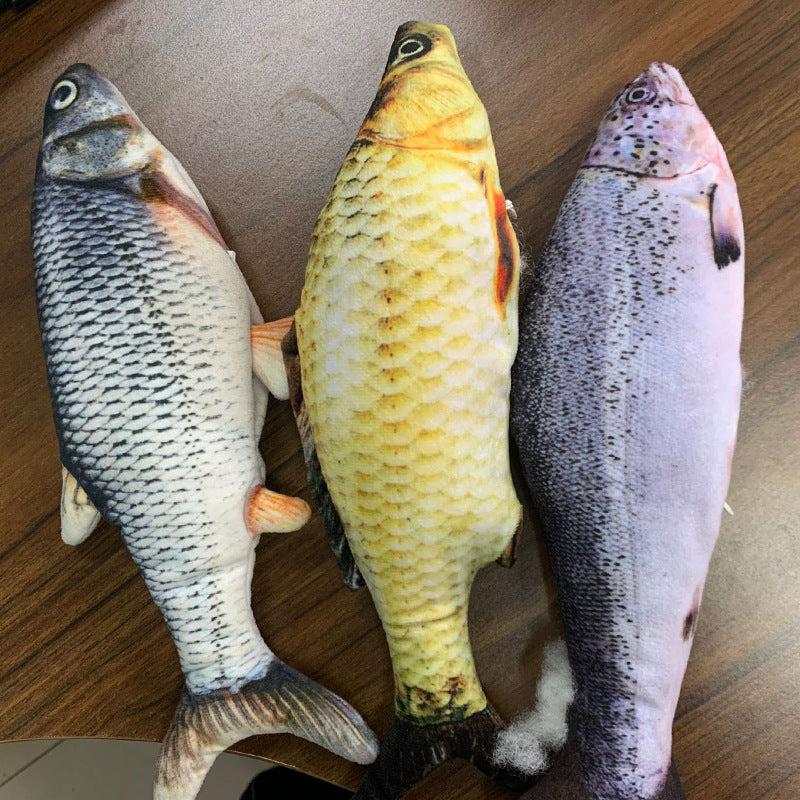 Versione senza erba gatta - Simulazione di pesce elettrico saltellante Giocattolo pesce elettrico