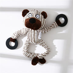 Gioco per Animali Domestici a Forma di Asino Giocattolo da Masticare in Corduroy per Cani Cuccioli con Squeak Morbido Osso di Peluche Gioco Molare per Cani Gioco per Addestramento Cani